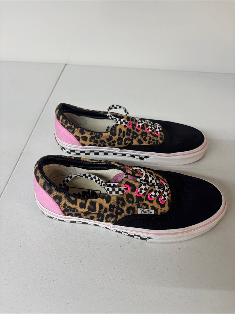 Vans Leopard & Pink Checkerboard Low-Top Sneakers - Picture 7 of 8